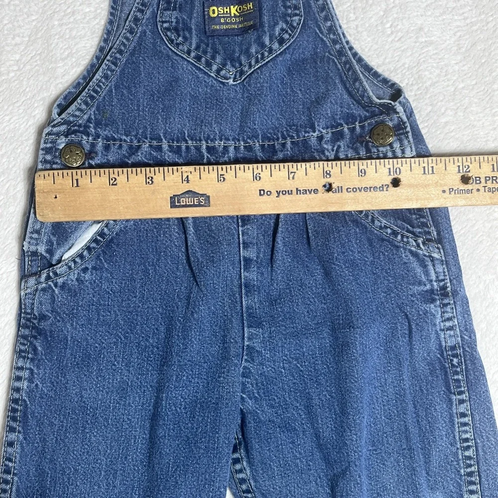 VTG Oshkosh B'Gosh Toddler Blue Denim Overalls Made In USA